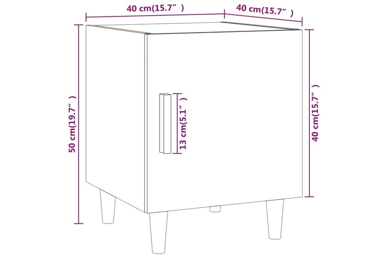 beBasic Nattbord 2 stk brun eik konstruert tre - Brun - Møbler - Bord - Avlastningsbord - Sengebord & nattbord