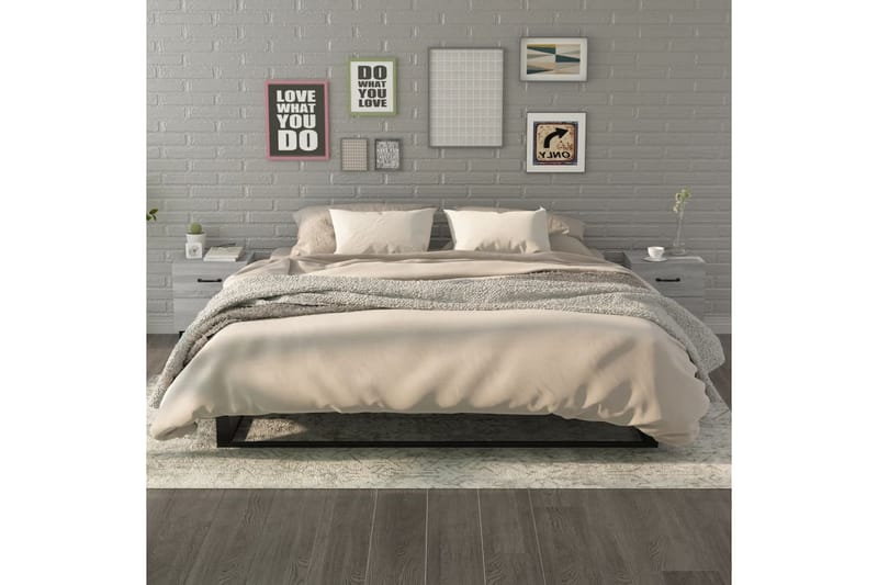 beBasic Nattbord 2 stk grå sonoma 40x35x47,5 cm - GrÃ¥ - Møbler - Bord - Avlastningsbord - Sengebord & nattbord