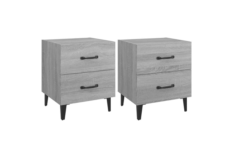 beBasic Nattbord 2 stk grå sonoma 40x35x47,5 cm - GrÃ¥ - Møbler - Bord - Avlastningsbord - Sengebord & nattbord