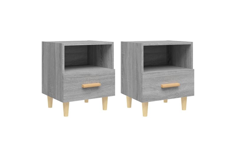 beBasic Nattbord 2 stk grå sonoma 40x35x47 cm - GrÃ¥ - Møbler - Bord - Avlastningsbord - Sengebord & nattbord