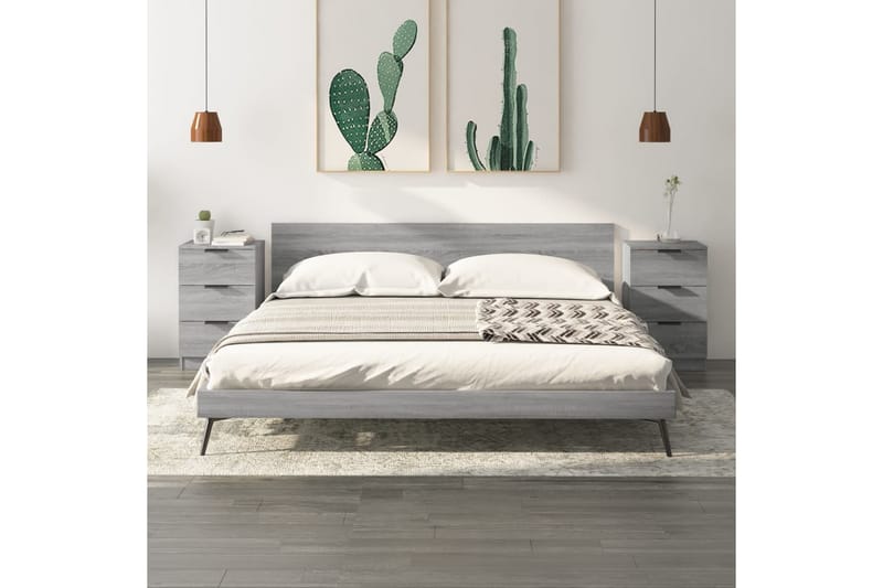 beBasic Nattbord 2 stk grå sonoma 40x36x65 cm - GrÃ¥ - Møbler - Bord - Avlastningsbord - Sengebord & nattbord