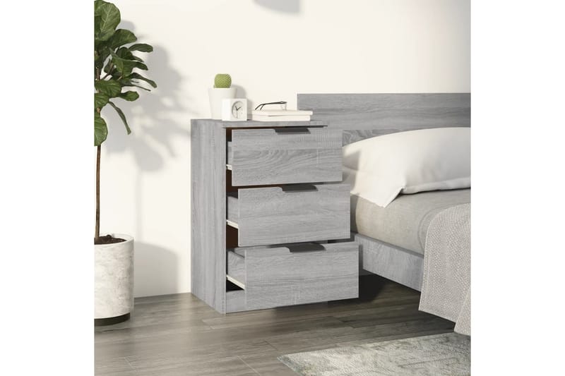 beBasic Nattbord 2 stk grå sonoma 40x36x65 cm - GrÃ¥ - Møbler - Bord - Avlastningsbord - Sengebord & nattbord