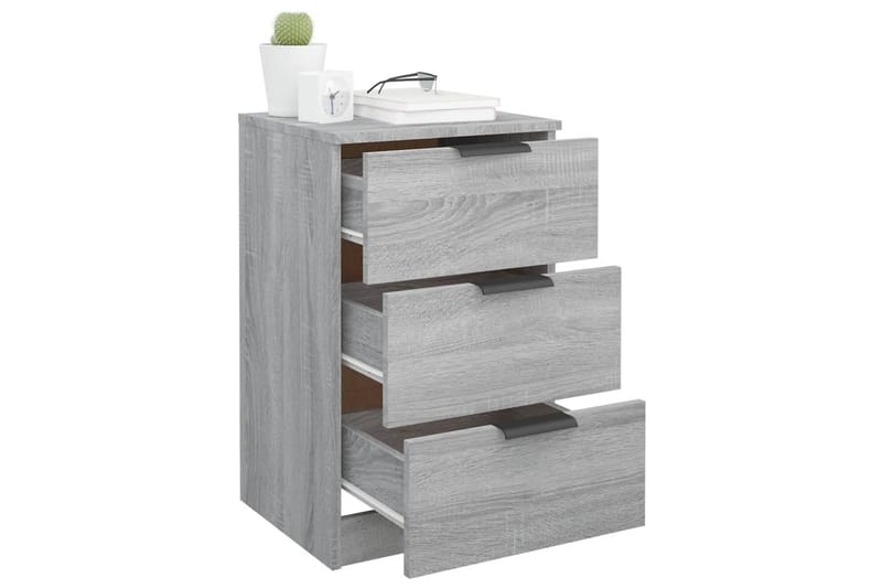 beBasic Nattbord 2 stk grå sonoma 40x36x65 cm - GrÃ¥ - Møbler - Bord - Avlastningsbord - Sengebord & nattbord