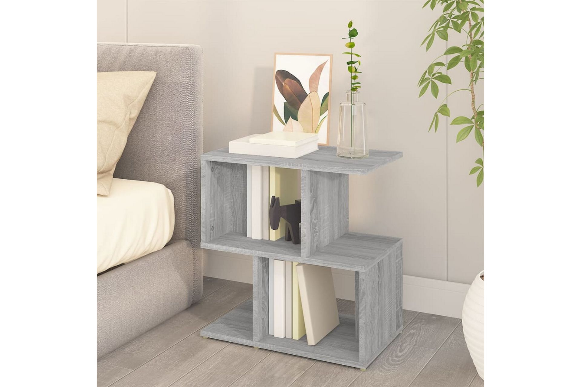 beBasic Nattbord 2 stk grå sonoma 50x30x51,5 cm konstruert tre - GrÃ¥ - Møbler - Bord - Avlastningsbord - Sengebord & nattbord