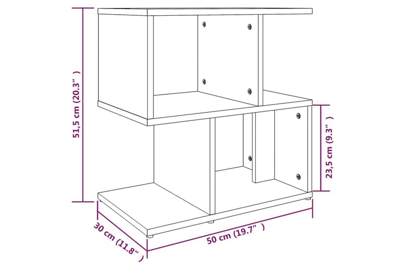 beBasic Nattbord 2 stk grå sonoma 50x30x51,5 cm konstruert tre - GrÃ¥ - Møbler - Bord - Avlastningsbord - Sengebord & nattbord