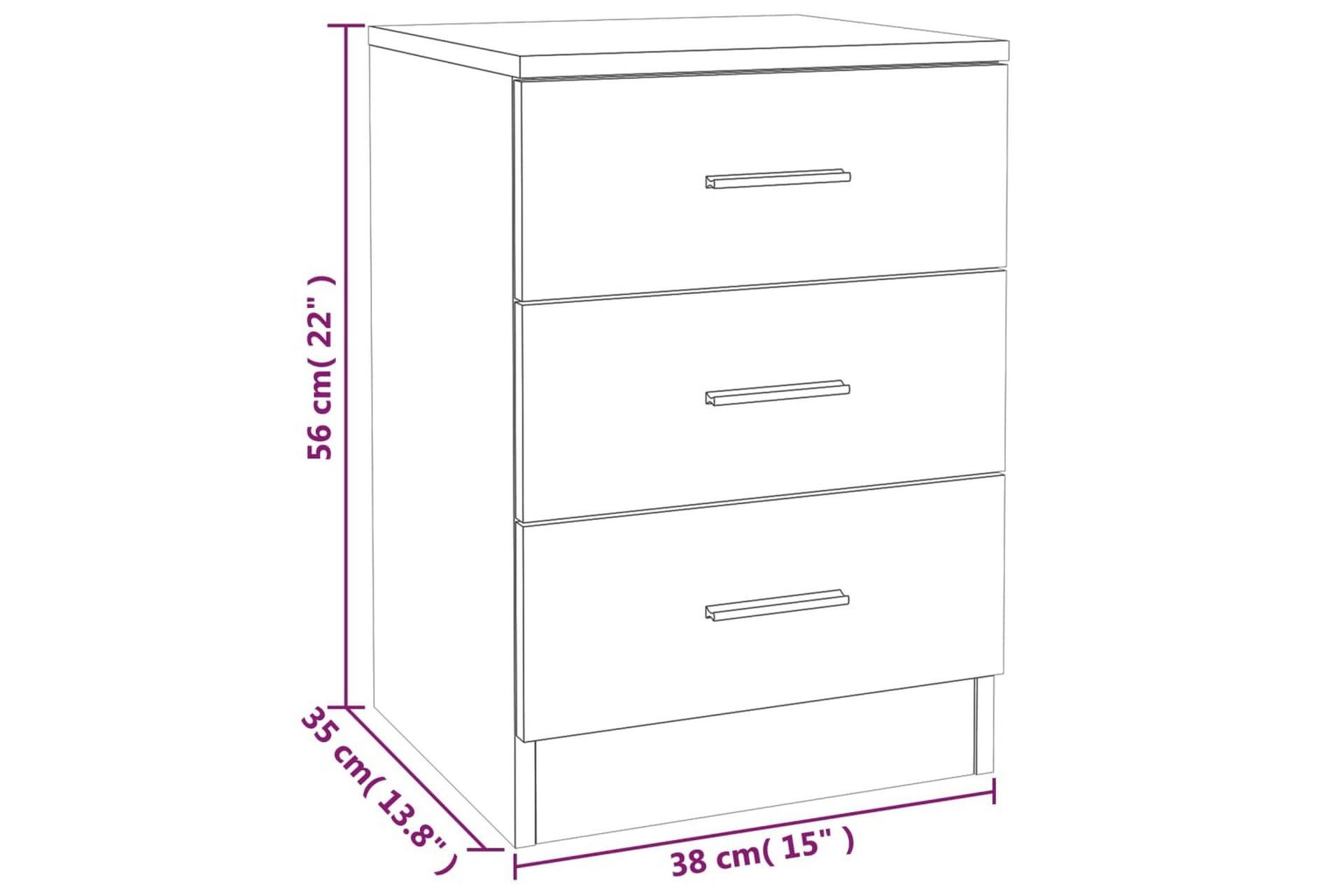beBasic Nattbord 2 stk grå sonoma eik 38x35x56 cm konstruert tre - GrÃ¥ - Møbler - Bord - Avlastningsbord - Sengebord & nattbord