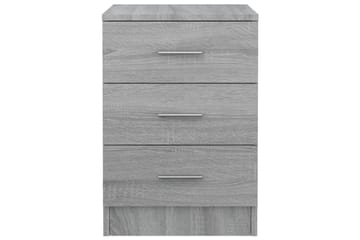 beBasic Nattbord 2 stk grå sonoma eik 38x35x56 cm konstruert tre - GrÃ¥ - Møbler - Bord - Avlastningsbord - Sengebord & nattbord