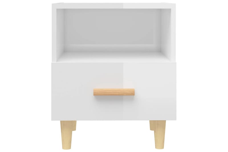 beBasic Nattbord 2 stk høyglans hvit 40x35x47 cm - Hvit - Sengebord & nattbord