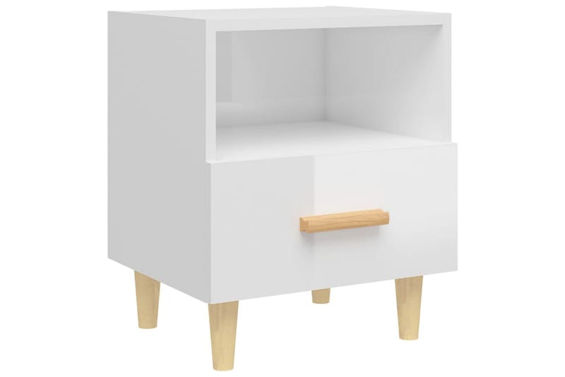 beBasic Nattbord 2 stk høyglans hvit 40x35x47 cm - Hvit - Møbler - Bord - Avlastningsbord - Sengebord & nattbord