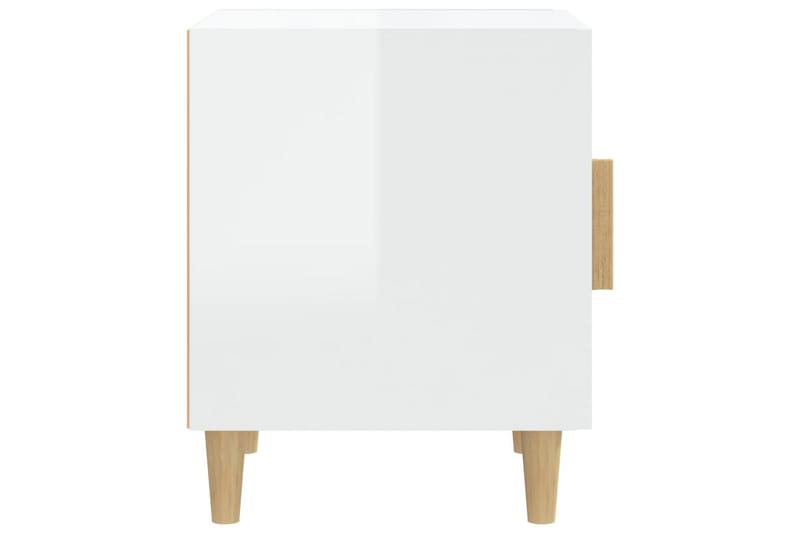beBasic Nattbord 2 stk høyglans hvit konstruert tre - Hvit - Sengebord & nattbord