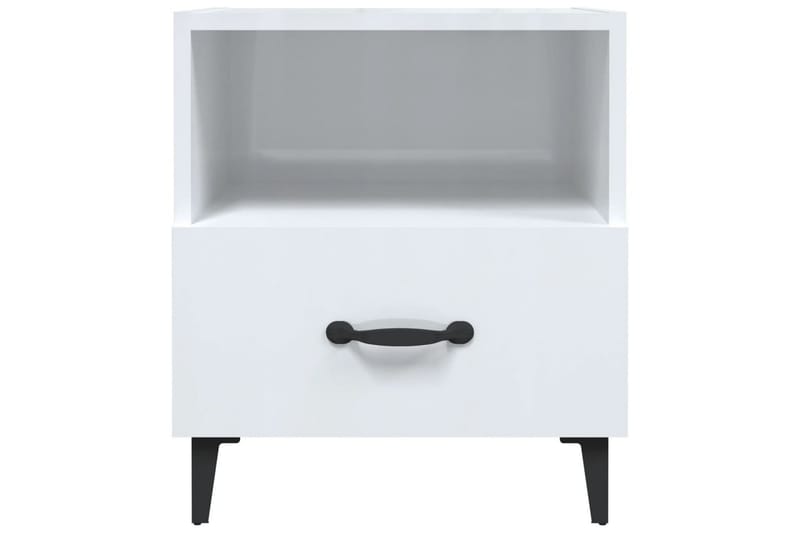 beBasic Nattbord 2 stk høyglans hvit konstruert tre - Hvit - Møbler - Bord - Avlastningsbord - Sengebord & nattbord