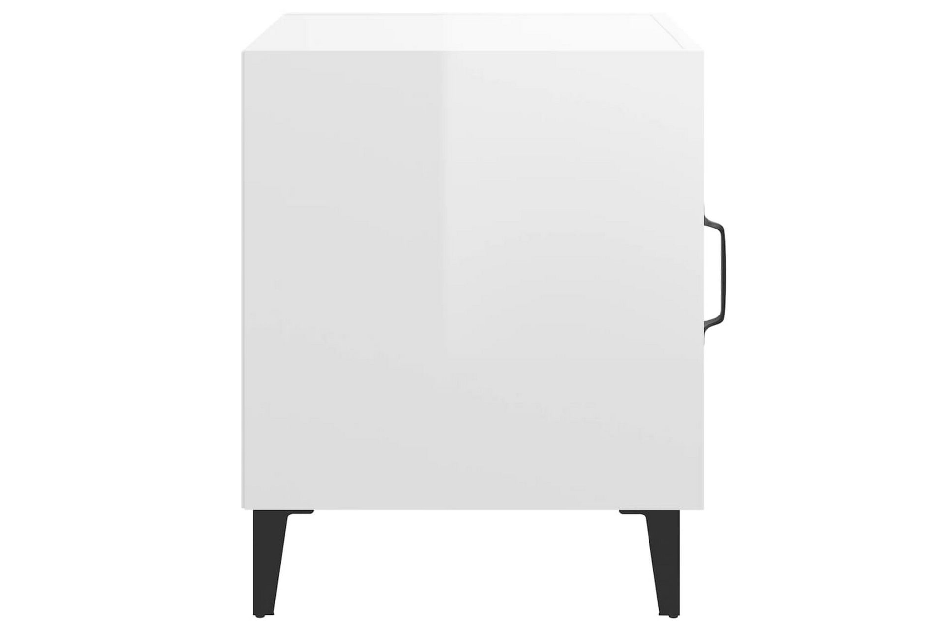 beBasic Nattbord 2 stk høyglans hvit konstruert tre - Hvit - Møbler - Bord - Avlastningsbord - Sengebord & nattbord