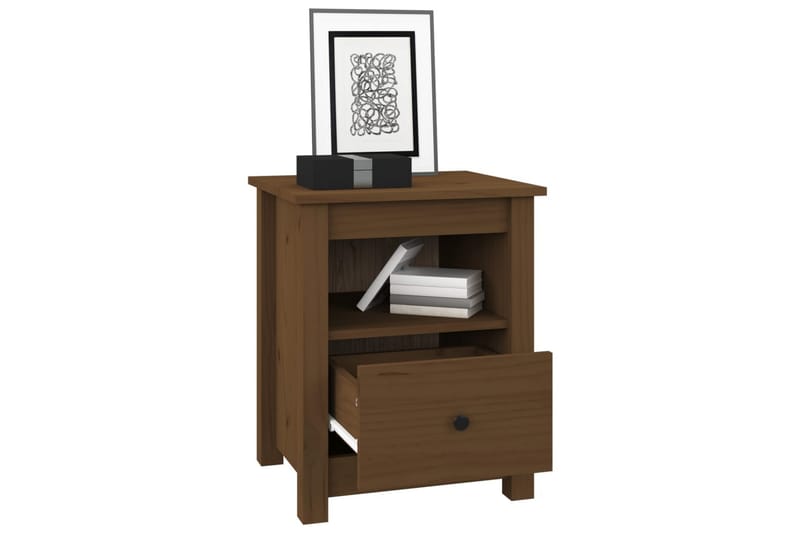 beBasic Nattbord 2 stk honningbrun 40x35x49 cm heltre furu - Brun - Møbler - Bord - Avlastningsbord - Sengebord & nattbord