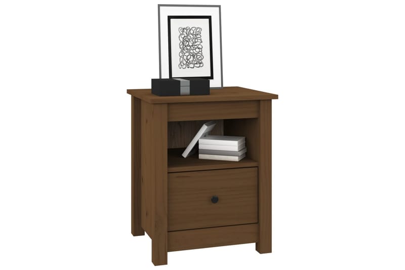 beBasic Nattbord 2 stk honningbrun 40x35x49 cm heltre furu - Brun - Møbler - Bord - Avlastningsbord - Sengebord & nattbord