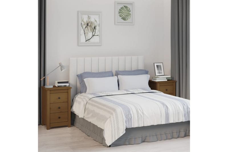 beBasic Nattbord 2 stk honningbrun 40x35x61,5 cm heltre furu - Brun - Møbler - Bord - Avlastningsbord - Sengebord & nattbord