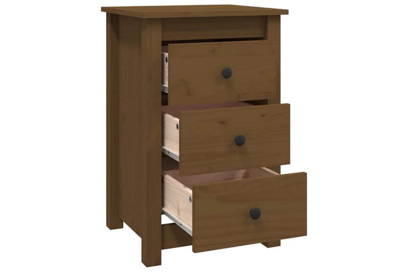 beBasic Nattbord 2 stk honningbrun 40x35x61,5 cm heltre furu - Brun - Møbler - Bord - Avlastningsbord - Sengebord & nattbord