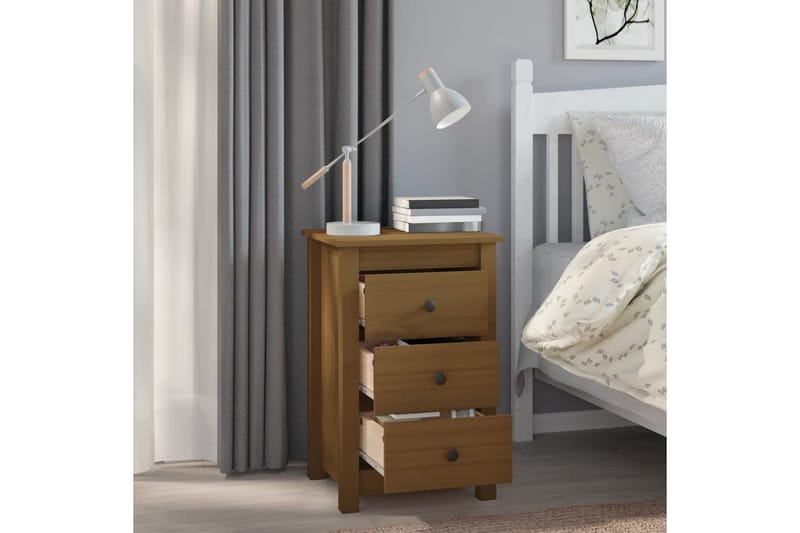 beBasic Nattbord 2 stk honningbrun 40x35x61,5 cm heltre furu - Brun - Møbler - Bord - Avlastningsbord - Sengebord & nattbord