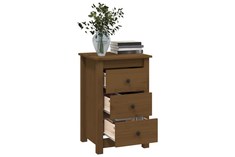 beBasic Nattbord 2 stk honningbrun 40x35x61,5 cm heltre furu - Brun - Møbler - Bord - Avlastningsbord - Sengebord & nattbord