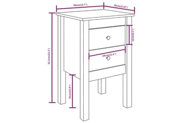beBasic Nattbord 2 stk honningbrun 40x35x61,5 cm heltre furu - Brun - Møbler - Bord - Avlastningsbord - Sengebord & nattbord