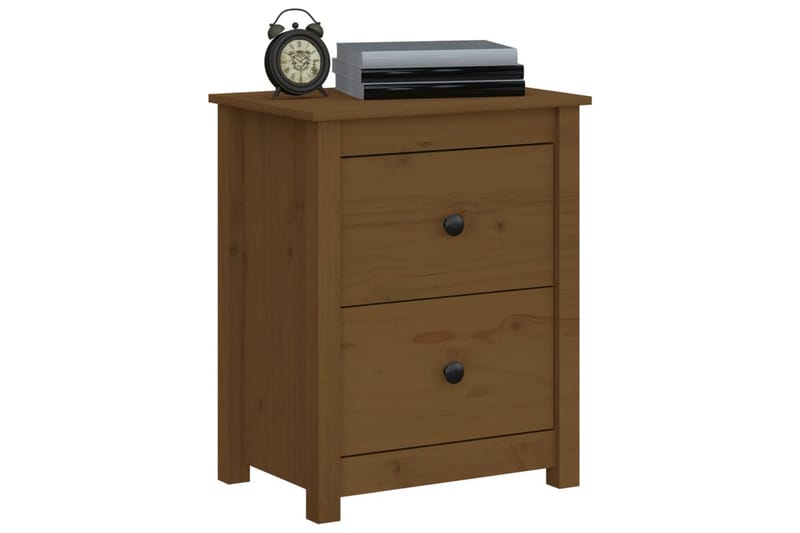 beBasic Nattbord 2 stk honningbrun 50x35x61,5 cm heltre furu - Brun - Møbler - Bord - Avlastningsbord - Sengebord & nattbord