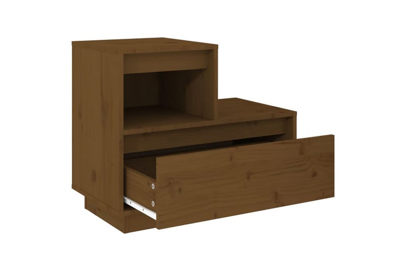 beBasic Nattbord 2 stk honningbrun 60x34x51 cm heltre furu - Brun - Møbler - Bord - Avlastningsbord - Sengebord & nattbord