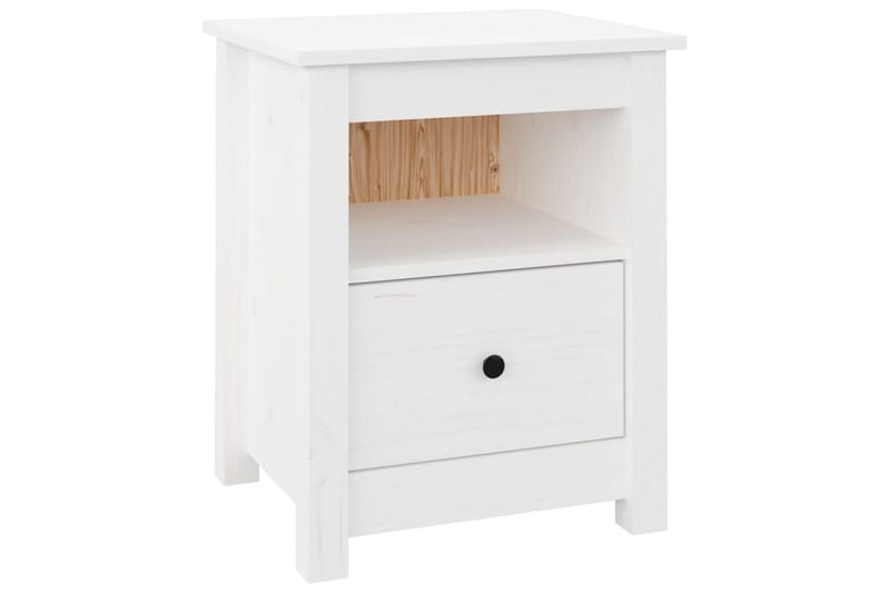 beBasic Nattbord 2 stk hvit 40x35x49 heltre furu - Hvit - Møbler - Bord - Avlastningsbord - Sengebord & nattbord