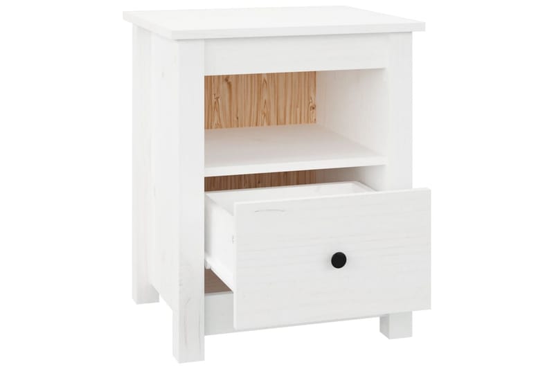 beBasic Nattbord 2 stk hvit 40x35x49 heltre furu - Hvit - Møbler - Bord - Avlastningsbord - Sengebord & nattbord