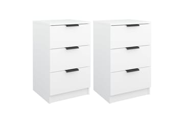 beBasic Nattbord 2 stk hvit 40x36x65 cm - Hvit - Møbler - Bord - Avlastningsbord - Sengebord & nattbord
