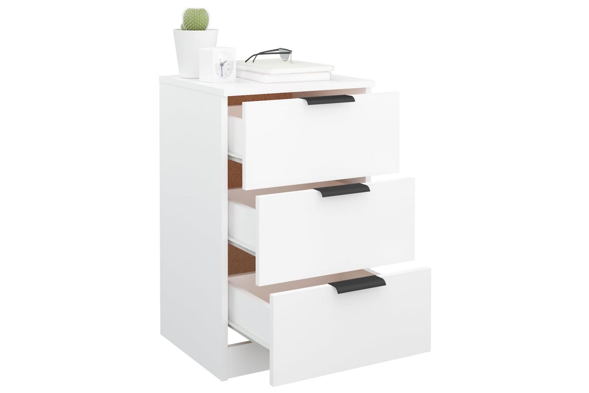 beBasic Nattbord 2 stk hvit 40x36x65 cm - Hvit - Møbler - Bord - Avlastningsbord - Sengebord & nattbord