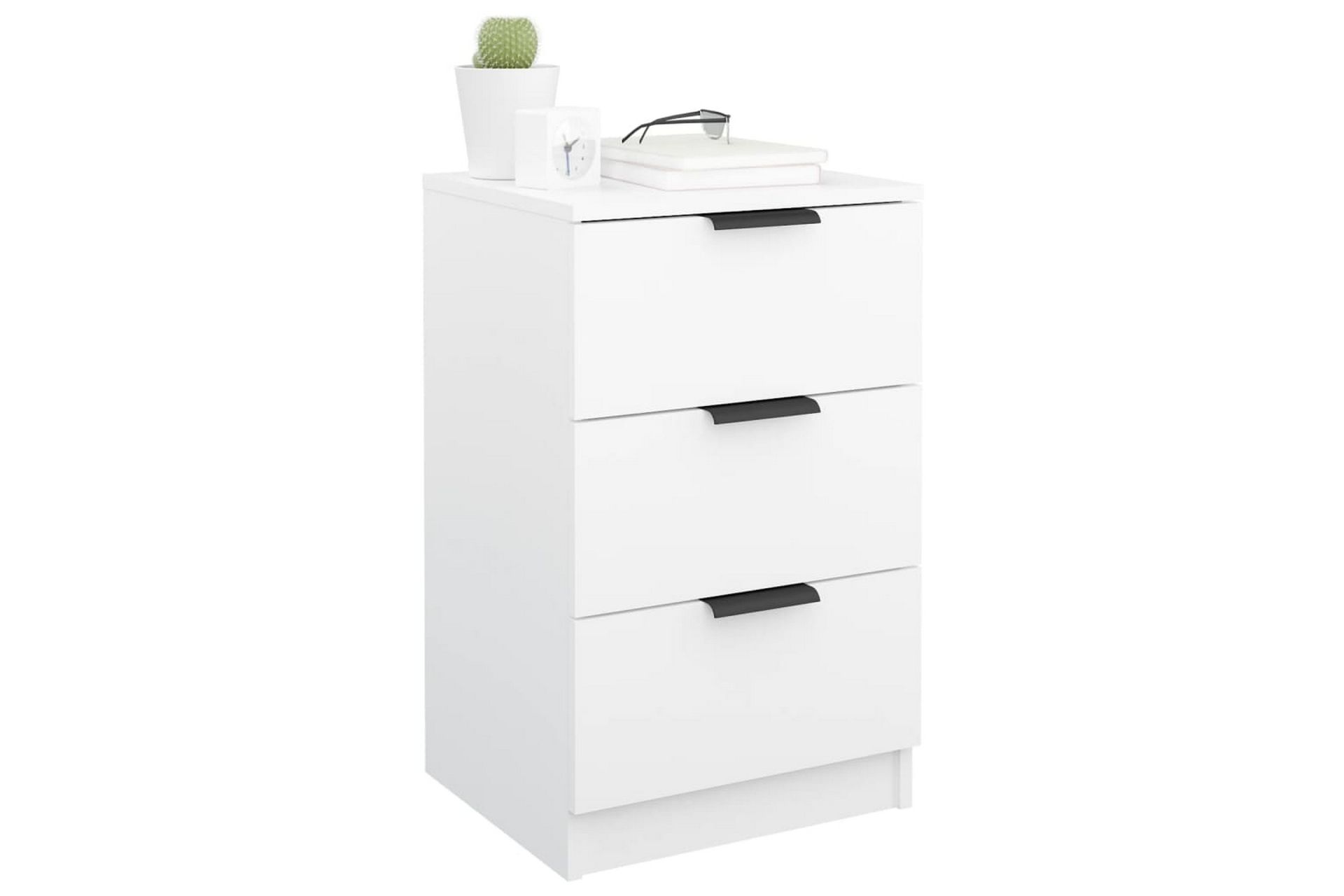 beBasic Nattbord 2 stk hvit 40x36x65 cm - Hvit - Møbler - Bord - Avlastningsbord - Sengebord & nattbord