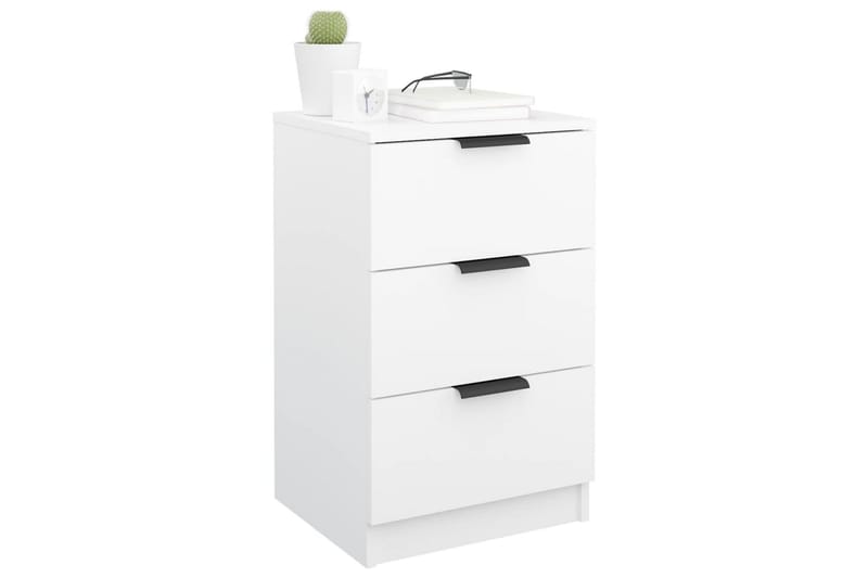 beBasic Nattbord 2 stk hvit 40x36x65 cm - Hvit - Møbler - Bord - Avlastningsbord - Sengebord & nattbord
