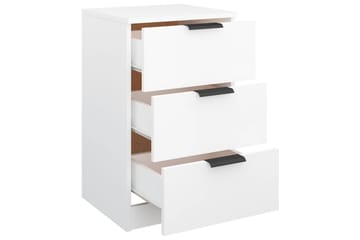 beBasic Nattbord 2 stk hvit 40x36x65 cm - Hvit - Møbler - Bord - Avlastningsbord - Sengebord & nattbord