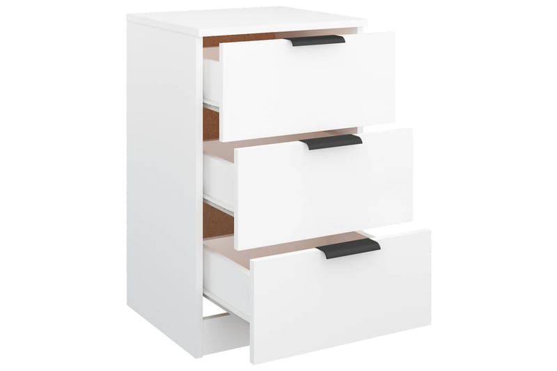 beBasic Nattbord 2 stk hvit 40x36x65 cm - Hvit - Møbler - Bord - Avlastningsbord - Sengebord & nattbord