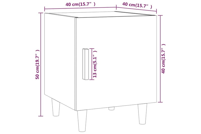 beBasic Nattbord 2 stk hvit konstruert tre - Hvit - Møbler - Bord - Avlastningsbord - Sengebord & nattbord