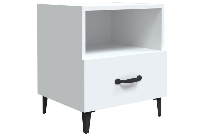 beBasic Nattbord 2 stk hvit konstruert tre - Hvit - Møbler - Bord - Avlastningsbord - Sengebord & nattbord