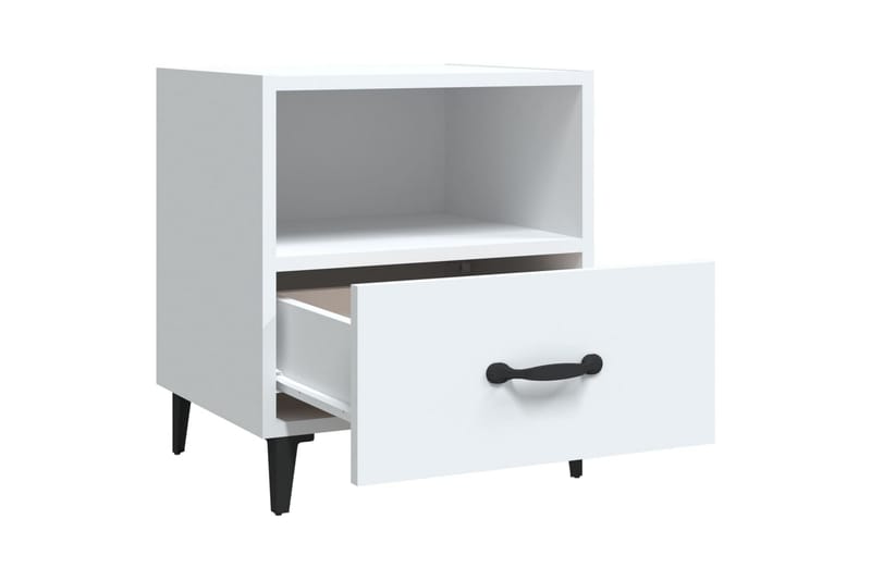 beBasic Nattbord 2 stk hvit konstruert tre - Hvit - Møbler - Bord - Avlastningsbord - Sengebord & nattbord