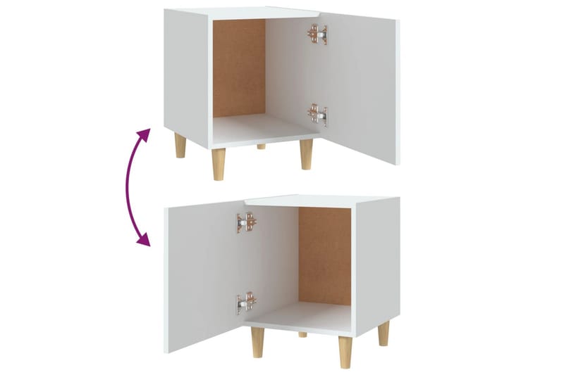 beBasic Nattbord 2 stk hvit konstruert tre - Hvit - Møbler - Bord - Avlastningsbord - Sengebord & nattbord