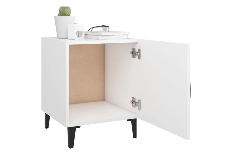 beBasic Nattbord 2 stk hvit konstruert tre - Hvit - Møbler - Bord - Avlastningsbord - Sengebord & nattbord