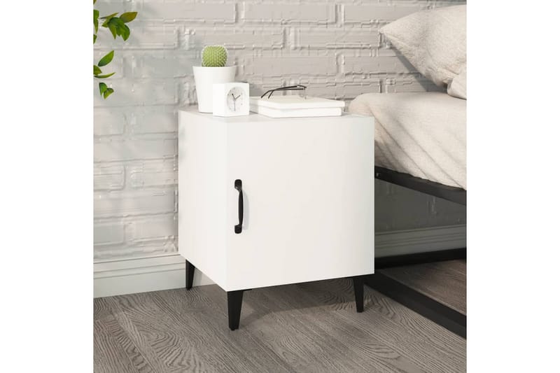 beBasic Nattbord 2 stk hvit konstruert tre - Hvit - Møbler - Bord - Avlastningsbord - Sengebord & nattbord