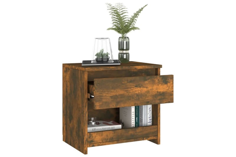 beBasic Nattbord 2 stk røkt eik 40x30x39 cm konstruert tre - Brun - Møbler - Bord - Avlastningsbord - Sengebord & nattbord