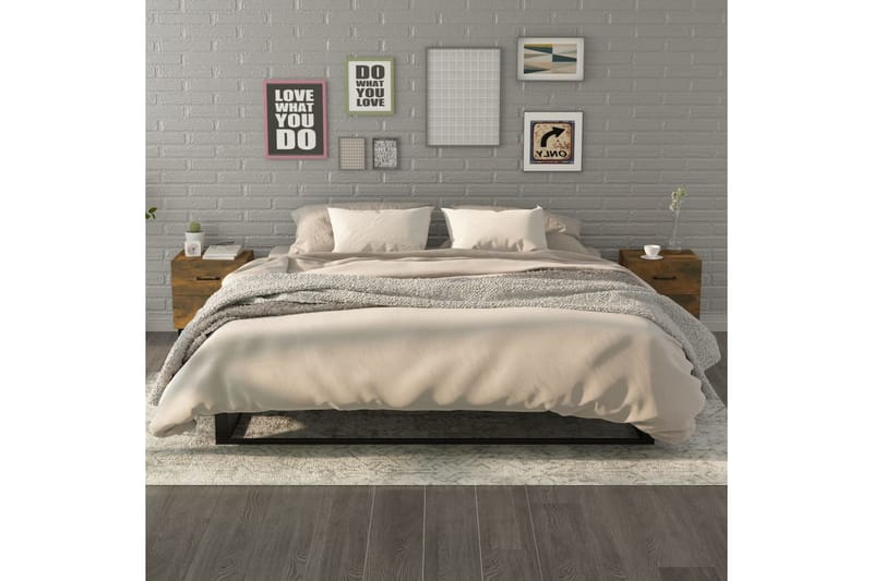 beBasic Nattbord 2 stk røkt eik 40x35x47,5 cm - Brun - Møbler - Bord - Avlastningsbord - Sengebord & nattbord