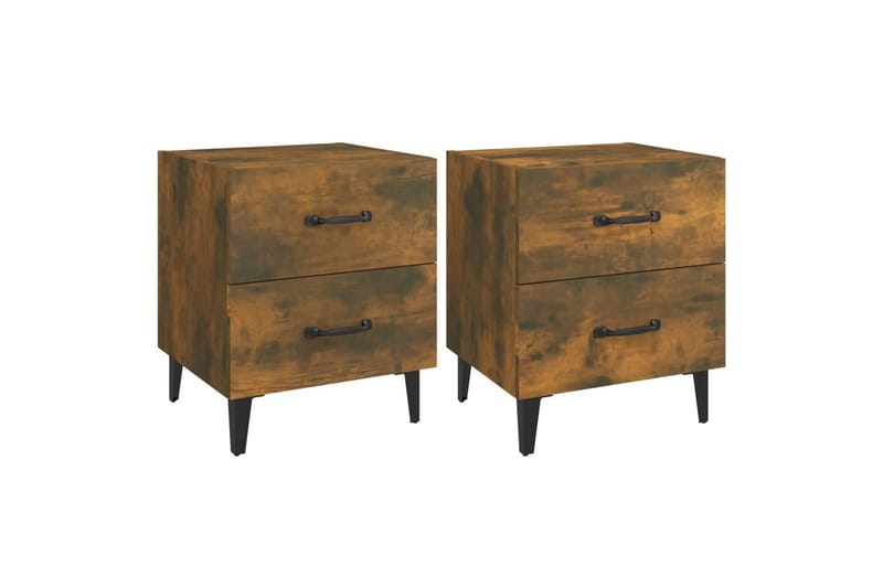 beBasic Nattbord 2 stk røkt eik 40x35x47,5 cm - Brun - Møbler - Bord - Avlastningsbord - Sengebord & nattbord