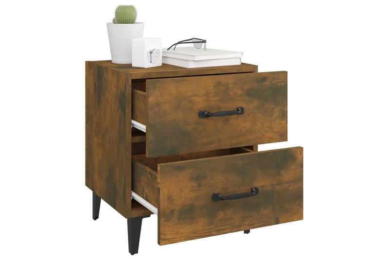 beBasic Nattbord 2 stk røkt eik 40x35x47,5 cm - Brun - Møbler - Bord - Avlastningsbord - Sengebord & nattbord