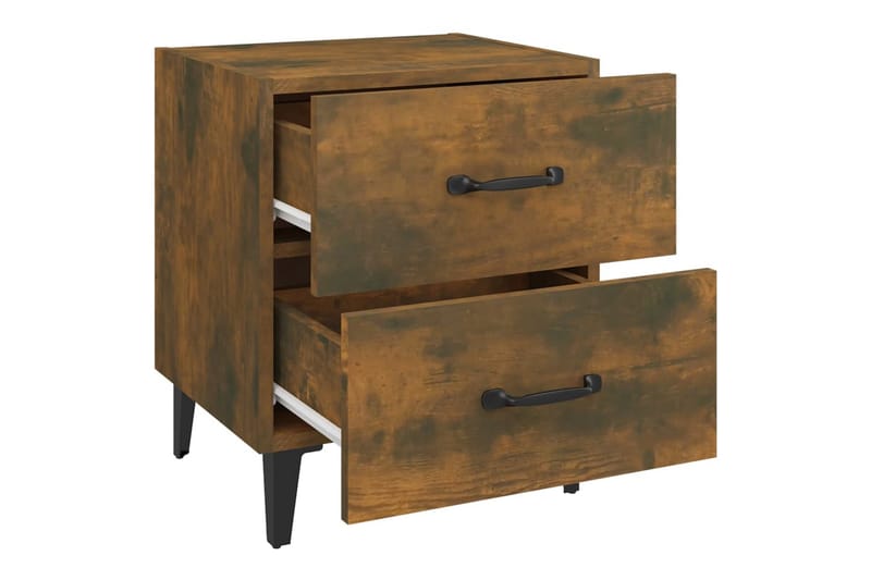 beBasic Nattbord 2 stk røkt eik 40x35x47,5 cm - Brun - Møbler - Bord - Avlastningsbord - Sengebord & nattbord