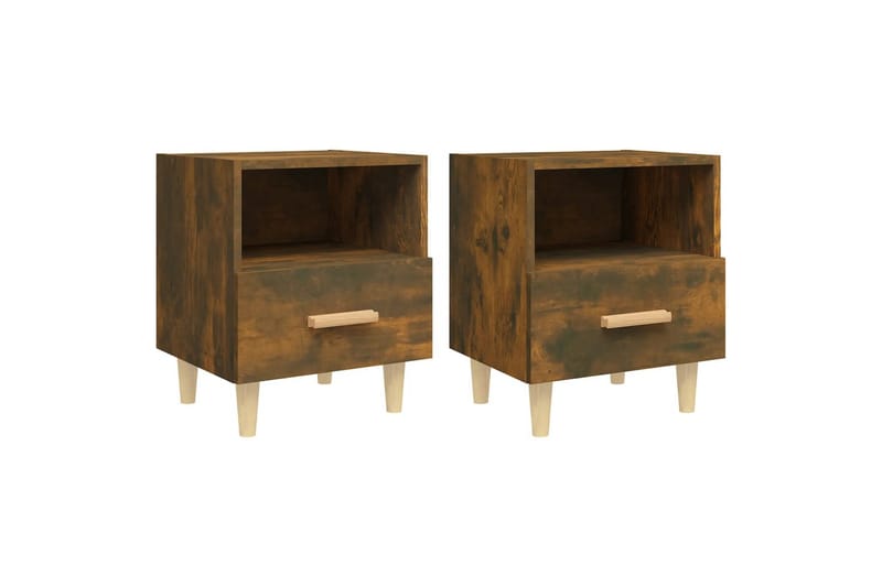 beBasic Nattbord 2 stk røkt eik 40x35x47 cm - Brun - Møbler - Bord - Avlastningsbord - Sengebord & nattbord