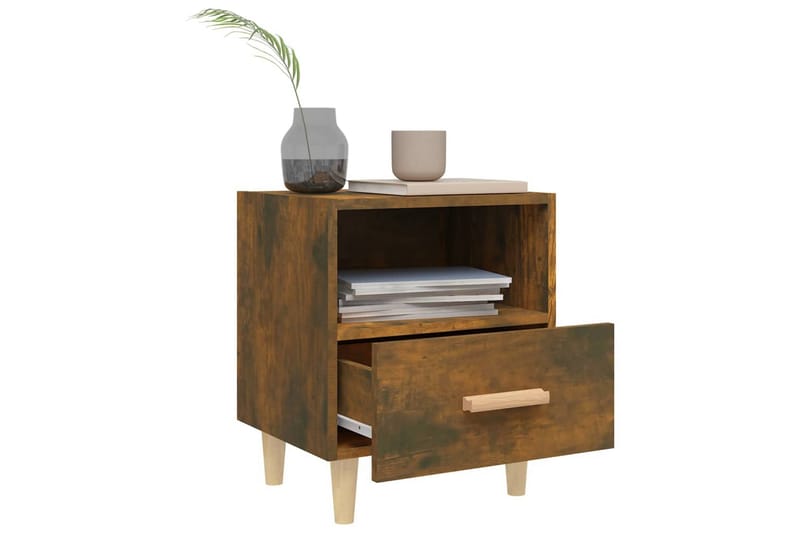 beBasic Nattbord 2 stk røkt eik 40x35x47 cm - Brun - Møbler - Bord - Avlastningsbord - Sengebord & nattbord