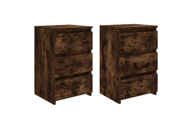beBasic Nattbord 2 stk røkt eik 40x35x62,5 cm konstruert tre - Brun - Møbler - Bord - Avlastningsbord - Sengebord & nattbord