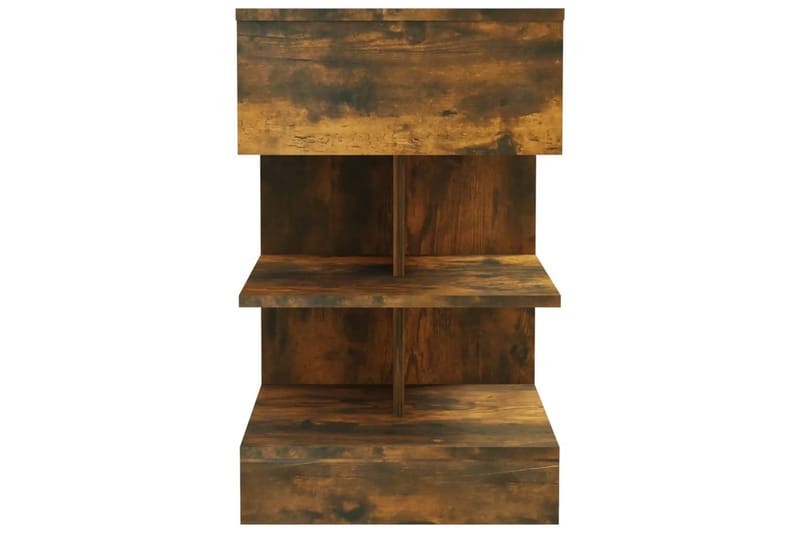beBasic Nattbord 2 stk røkt eik 40x35x65 cm konstruert tre - Brun - Møbler - Bord - Avlastningsbord - Sengebord & nattbord