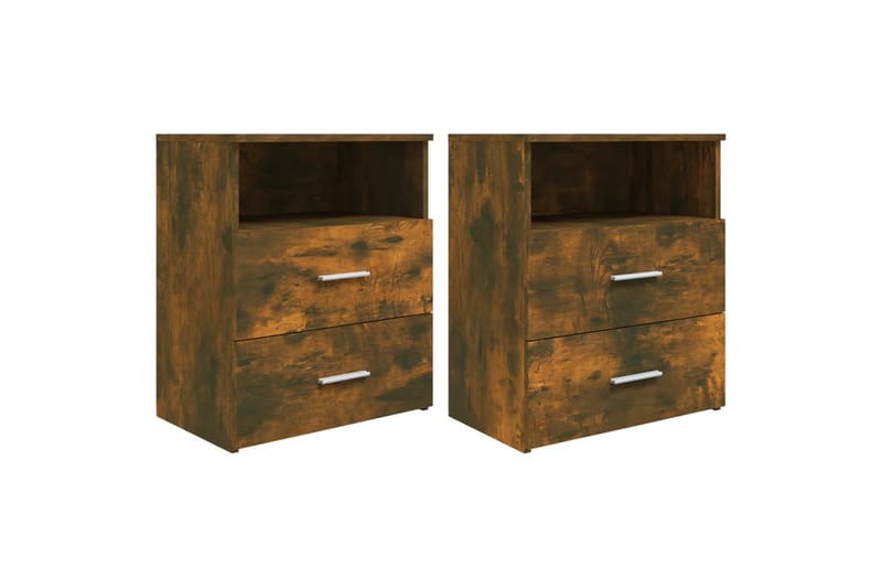 beBasic Nattbord 2 stk røkt eik 50x32x60 cm - Brun - Møbler - Bord - Avlastningsbord - Sengebord & nattbord