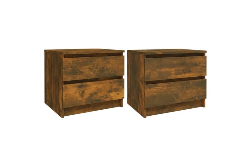 beBasic Nattbord 2 stk røkt eik 50x39x43,5 cm konstruert tre - Brun - Møbler - Bord - Avlastningsbord - Sengebord & nattbord